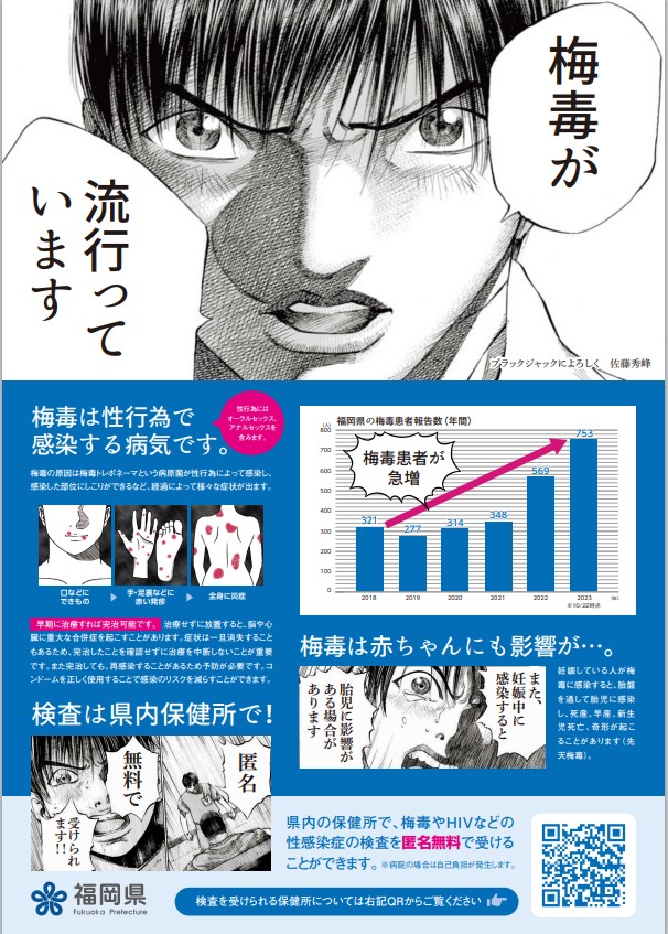 マッチングアプリ普及も一因か…性感染症「梅毒」の感染者が増加　過去2番目の多さに　コンドーム使用や検査呼びかけ　福岡県